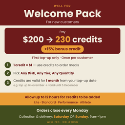 WELCOME PACK: 230 credits, $200 with code WELCOMEPACK