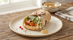 Hummus wrap with fresh veggies