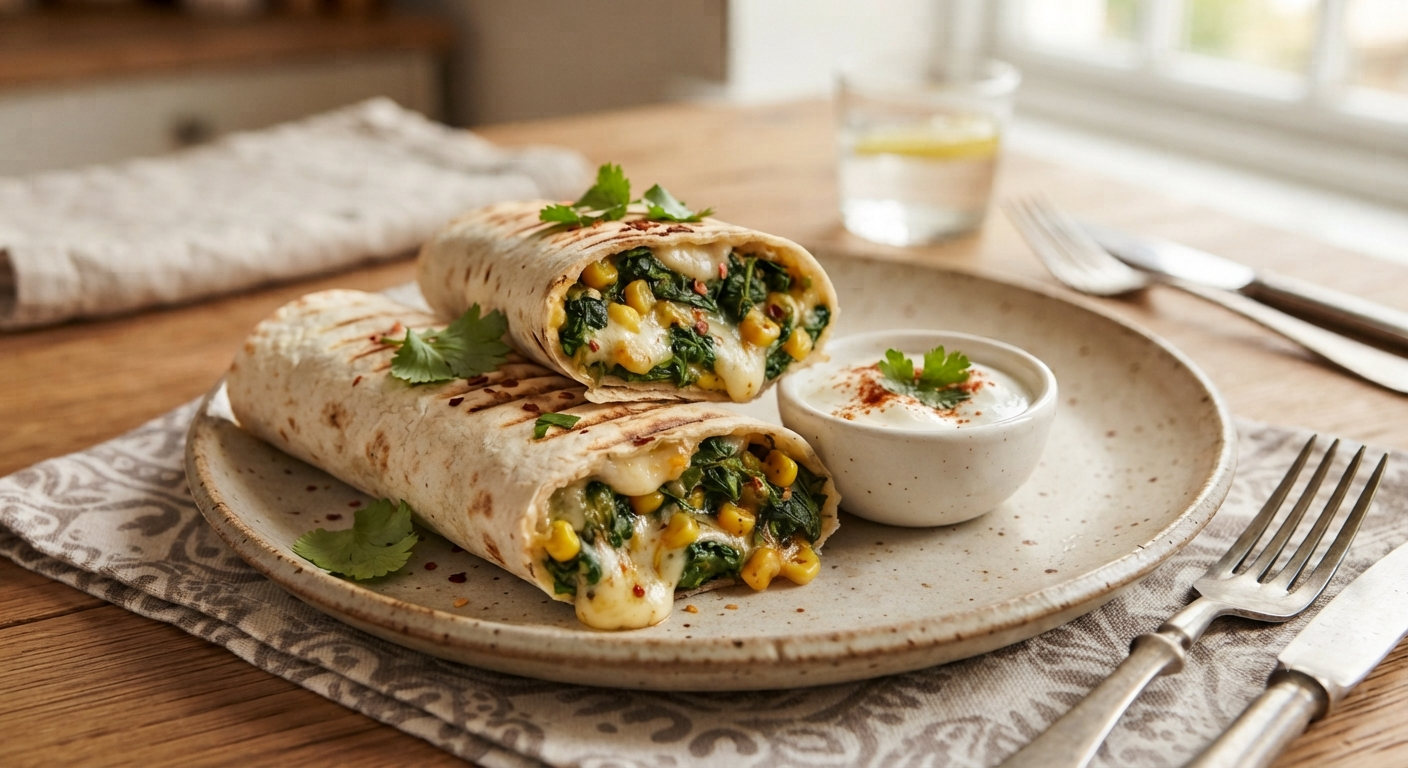 Corn and spinach cheese wrap_0