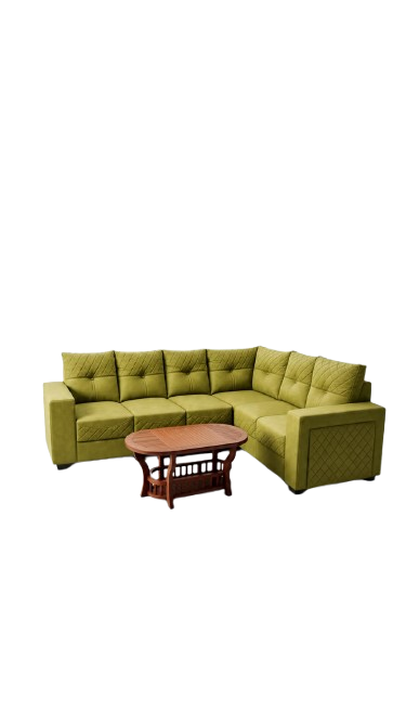 OLIVE GREEN SECTIONAL SOFA_0