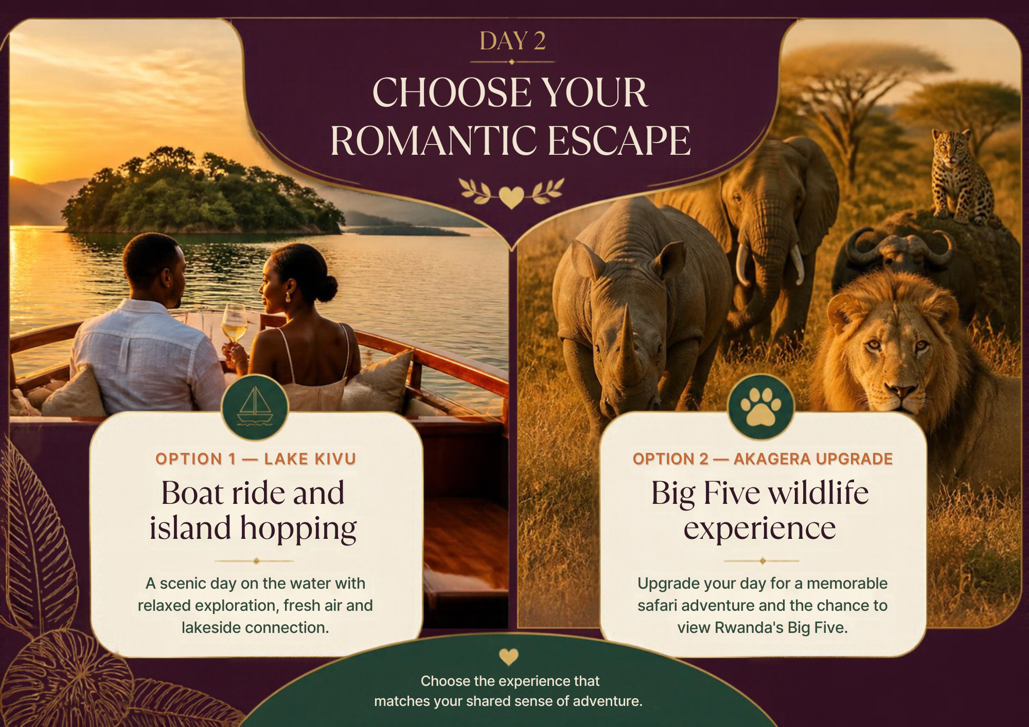 3 DAYS ROMANTIC COUPLES VACATION KIGALI  All Inclusive Package:  FLIGHT | TRANSPORT | MEAL | ACCOMODATIONS | TOUR ACTIVITIES _2