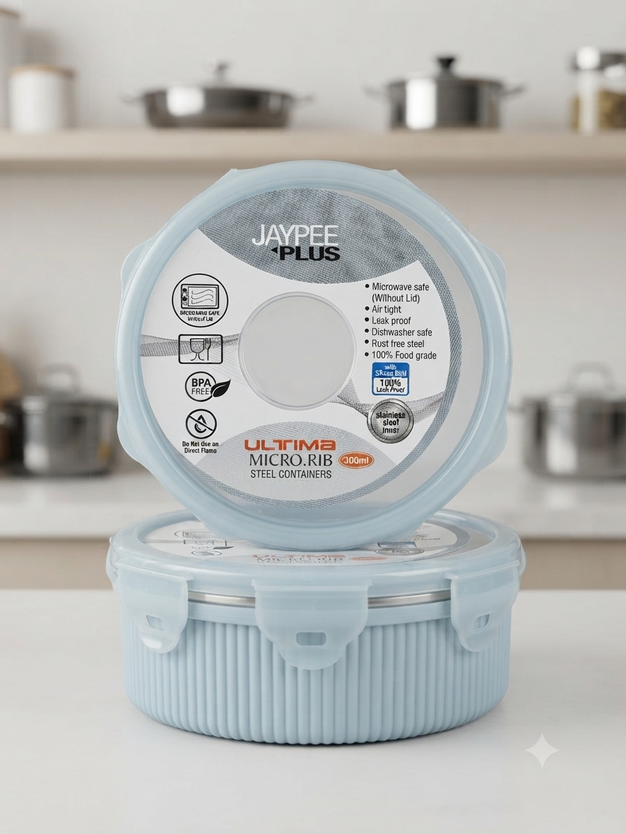 Jaypee Plus Ultima Micro.Rib Steel Container (300ml).  