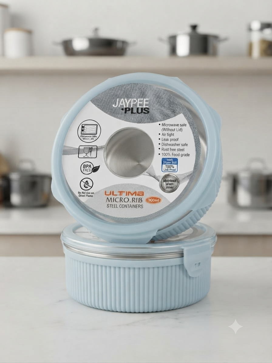 Jaypee Plus Ultima Micro.Rib Steel Container (300ml).  _2