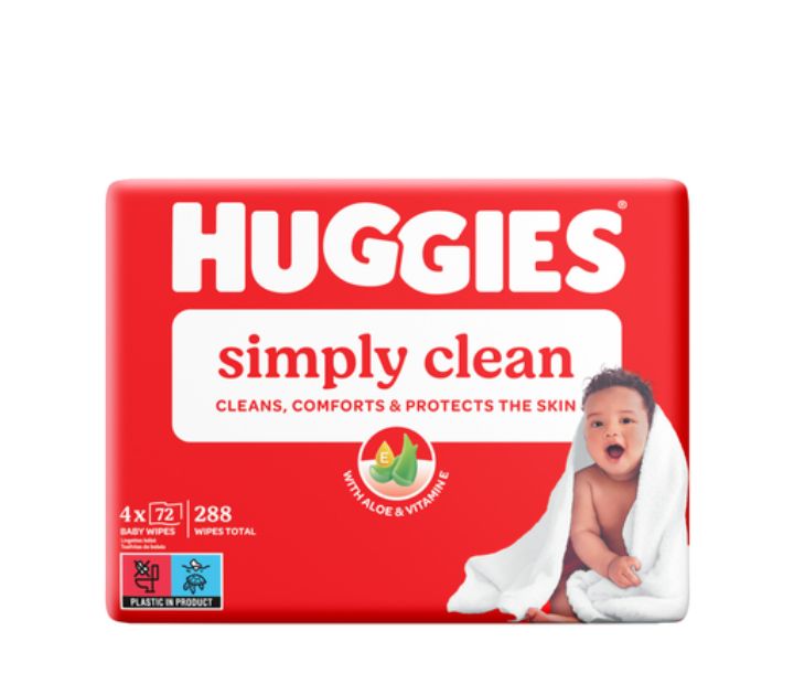 Huggies simply clean baby wipes 288 pack 