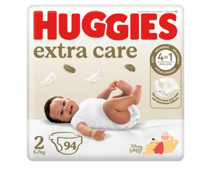 Huggies extra care size 2 new baby 80 nappies (5to7kg) Jumbo pack 