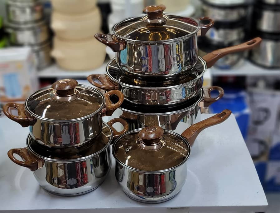 🍳 Kaisavilla Stainless Steel Cookware Set – 12 Pieces
