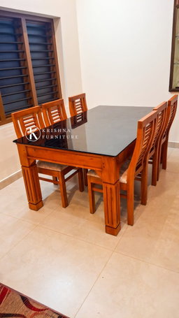 CLASSIC 6-SEATER GLASS-TOP DINING SET