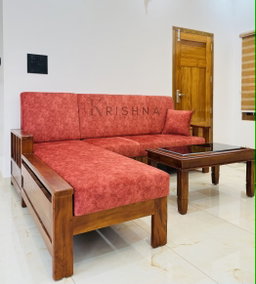 WOOD L-SHAPED DIWAN SOFA