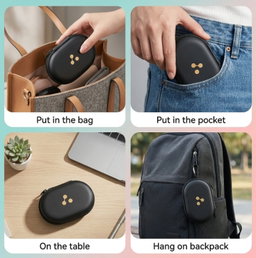 Premium Black Hard Shell Storage Case for Earbuds, Charging Cable & Adapter Organizer