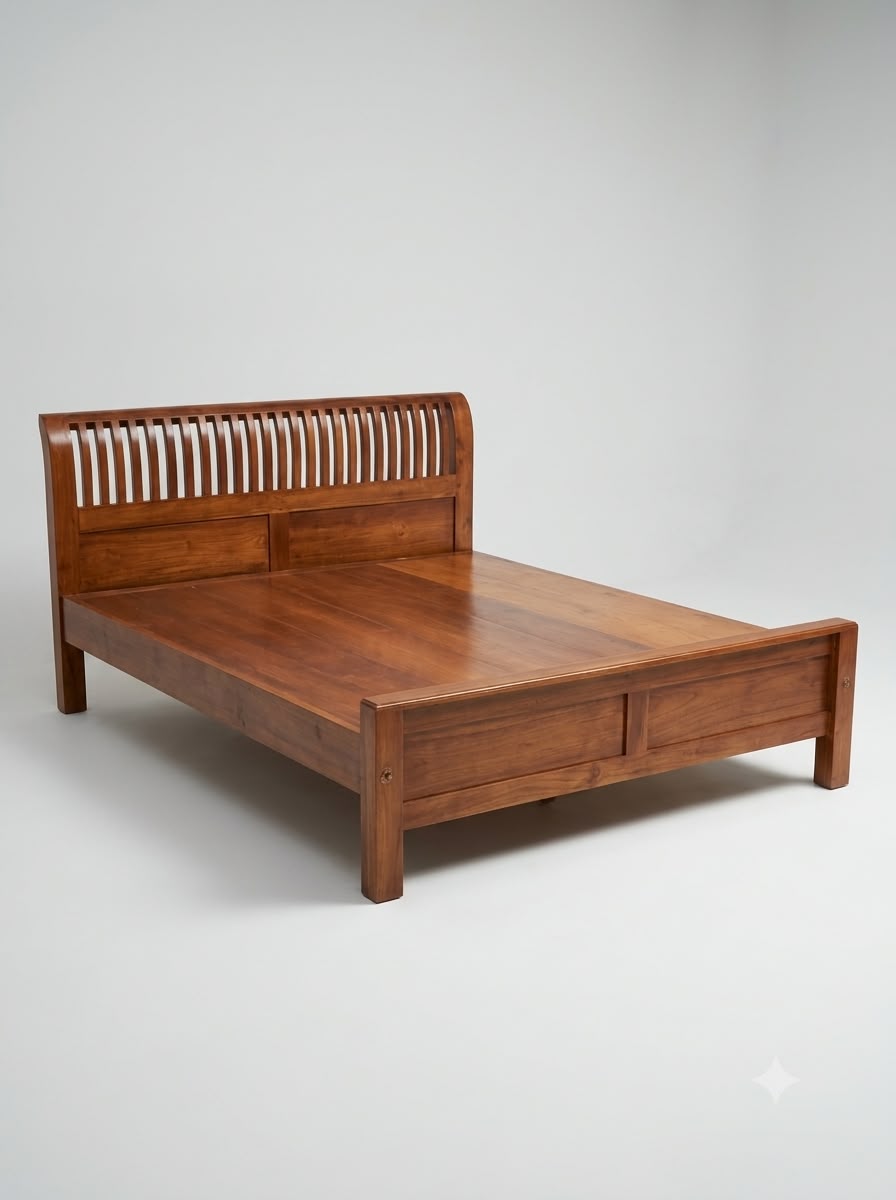 SLATTED HEADBOARD WOODEN COT