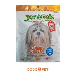 JerHigh Stick Dog Treats Big Pack 400g – Chicken with Spinach, Chicken with Carrot