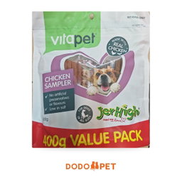Vitapet JerHigh Dog Treats 400g Value Pack – Chicken Sampler, Milky Sticks