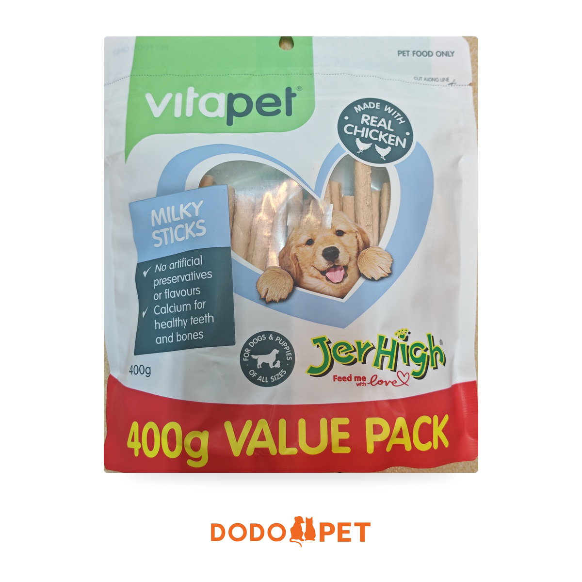 Vitapet JerHigh Dog Treats 400g Value Pack – Chicken Sampler, Milky Sticks_2