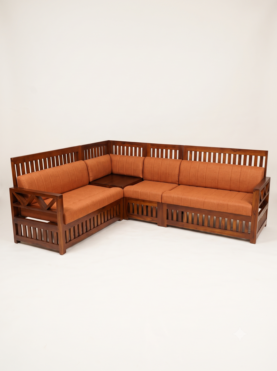 SLATTED WOOD CORNER SOFA