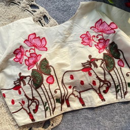 KHADI COTTON SHORT SLEEVE BLOUSE