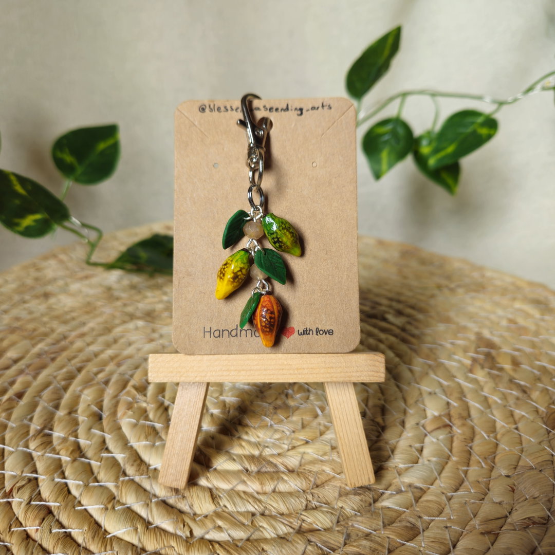 Cocoa Pod Keychain