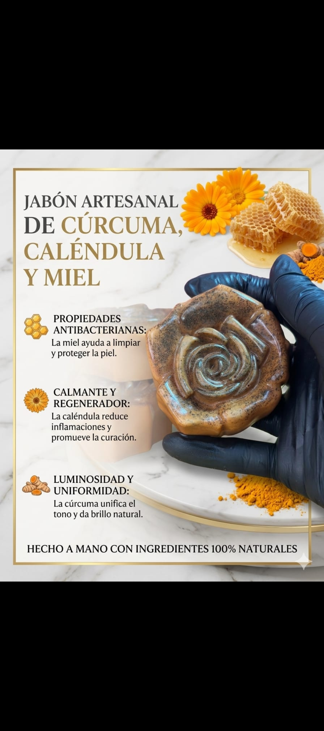 Jabón de Cúrcuma, Caléndula y Miel