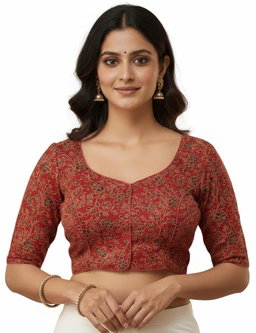 KALAMKARI SHORT SLEEVE BLOUSE 