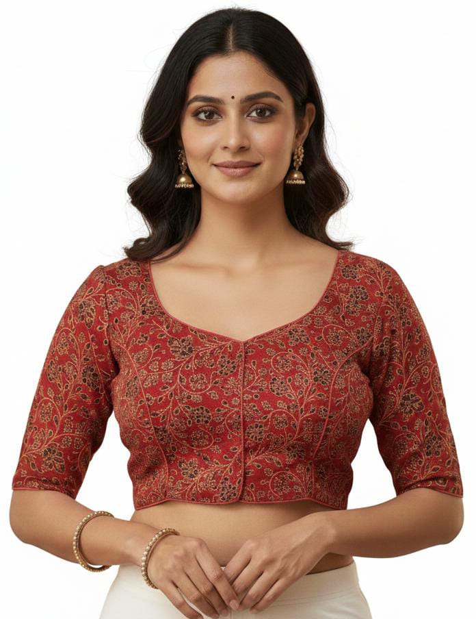 KALAMKARI SHORT SLEEVE BLOUSE _2