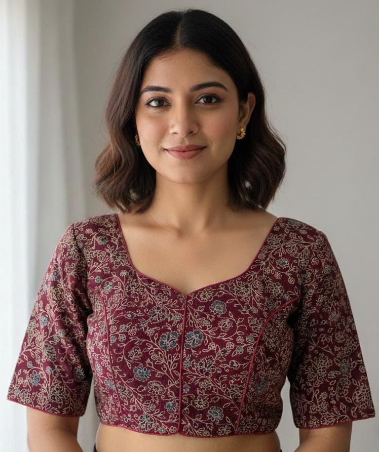 KALAMKARI SHORT SLEEVE BLOUSE _3