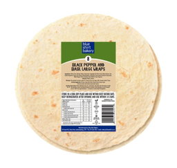 BLACK PEPPER & BASIL LARGE WRAPS 8'S  545G  Code: BSBPB8-U <<< Econo Foods >>>