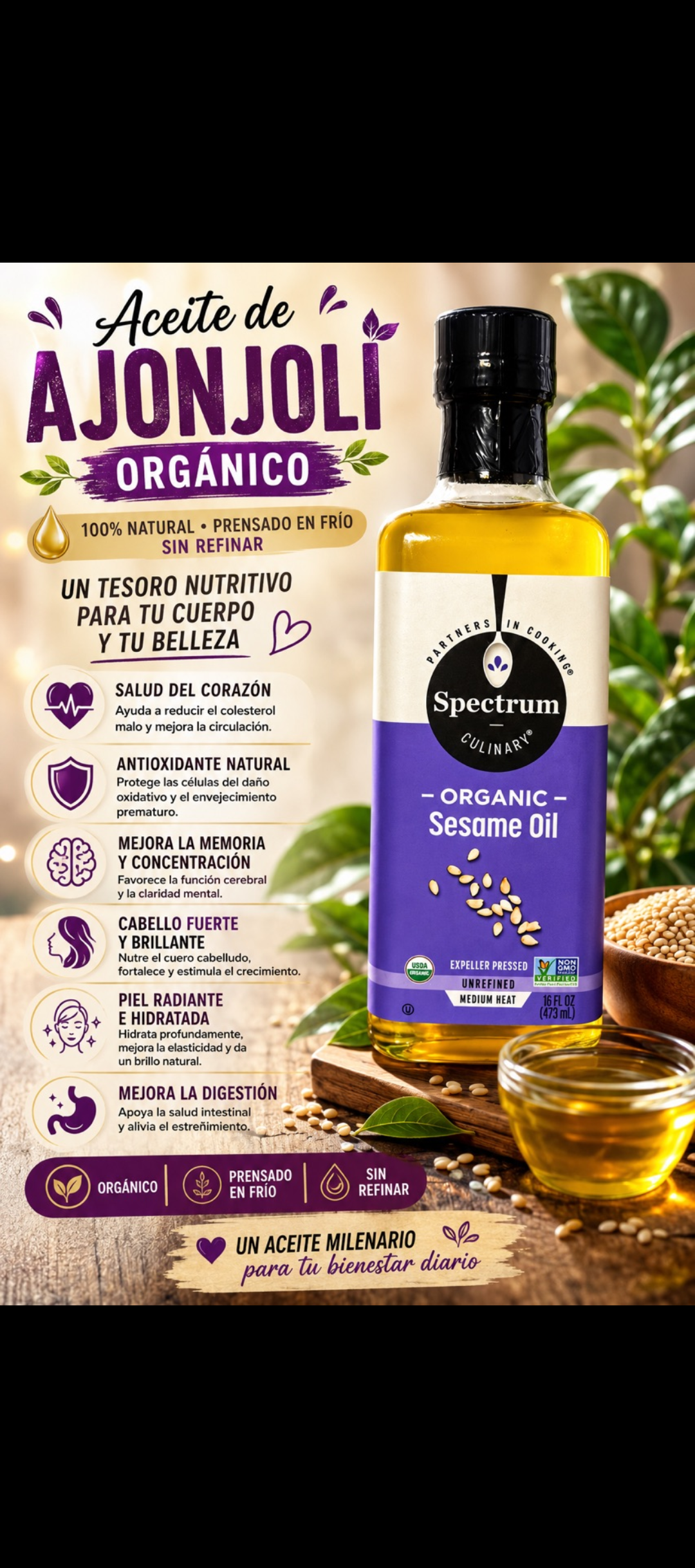 Aceite de Ajonjolí o Sésamo 