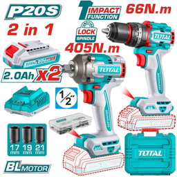 Combo Total 20V Taladro Impacto Y Llave De Impacto 20V Inalámbricas Poderosas Y Potentes Con Batería Y Cargador. COMBOS POCAS UNIDADES