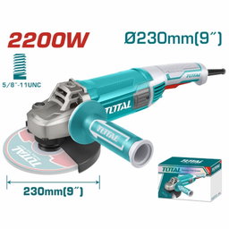 Esmeril Angular De 9" Total 110V-120V~50/60Hz 2200W. 5/8"-11 UNC, 6600/Min.