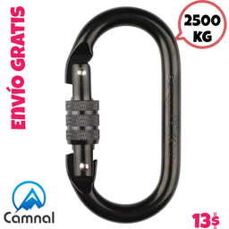 Mosquetón O 25kN Acero rosca Camnal