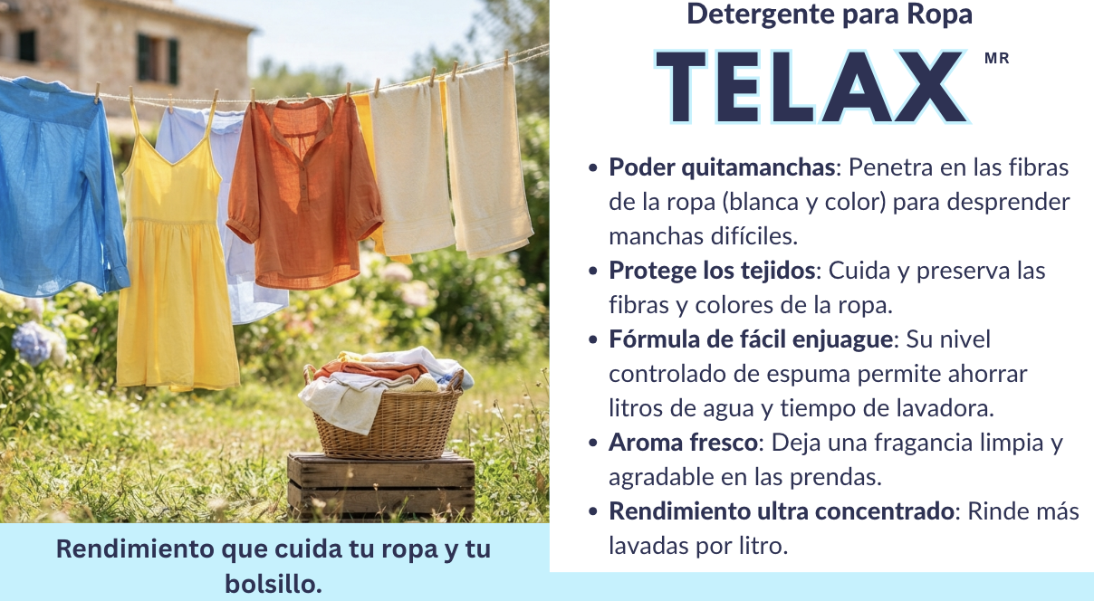 TELAX® - Detergente Líquido para Ropa