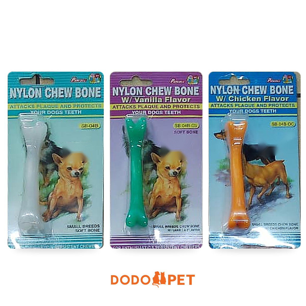 Percell Nylon Chew Bone – Small Breeds (Plain, Vanilla, Chicken)