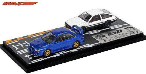 MODELERS MODEL 1/64 INITIAL D VOL.22 - AE85 WHITE VS SUBARU GC8 BLUE