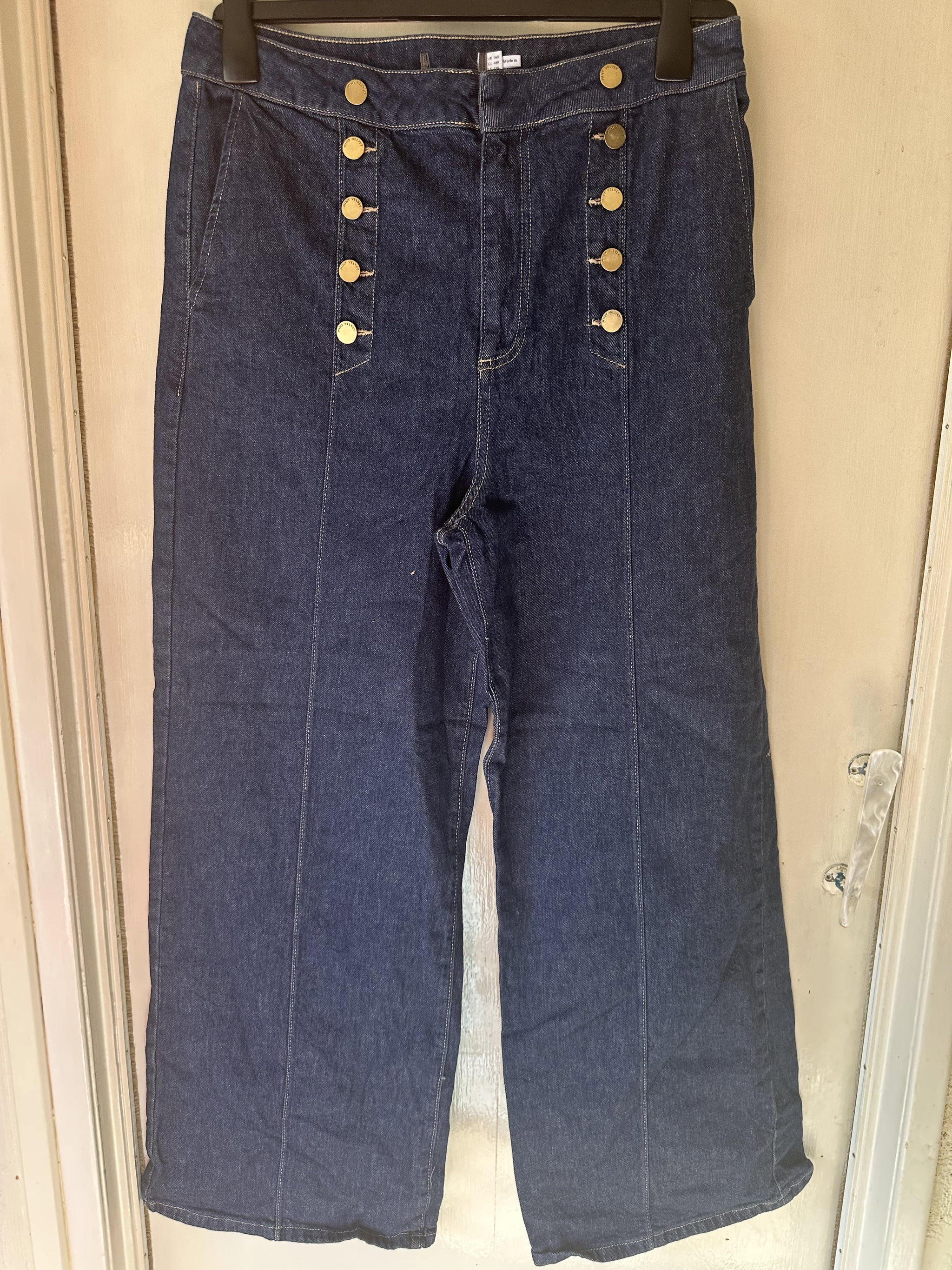 Mint Velvet Dark Indigo Button Front Tailored Jeans_1