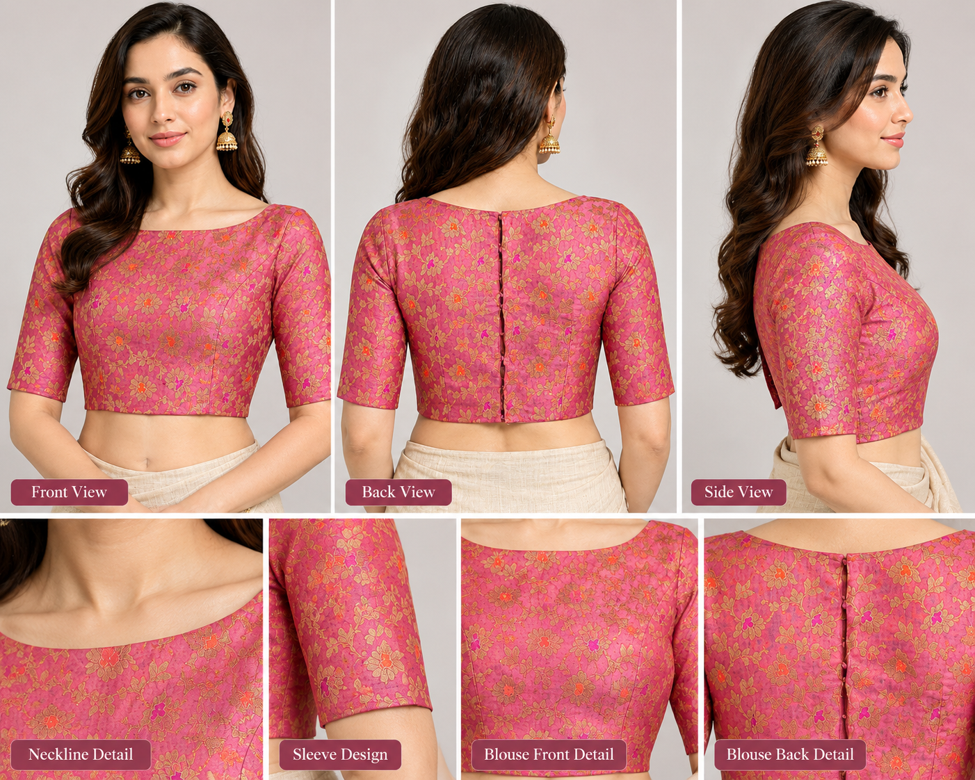 Boat Neck Design Blouse