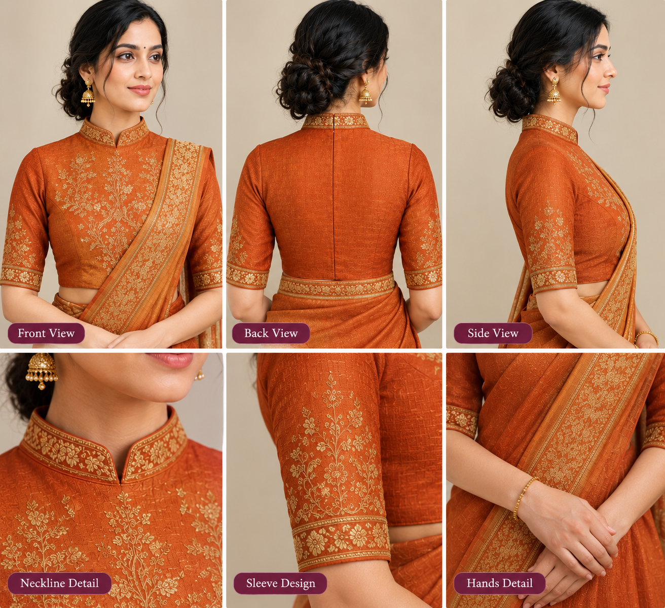 High Neck Design Blouse 