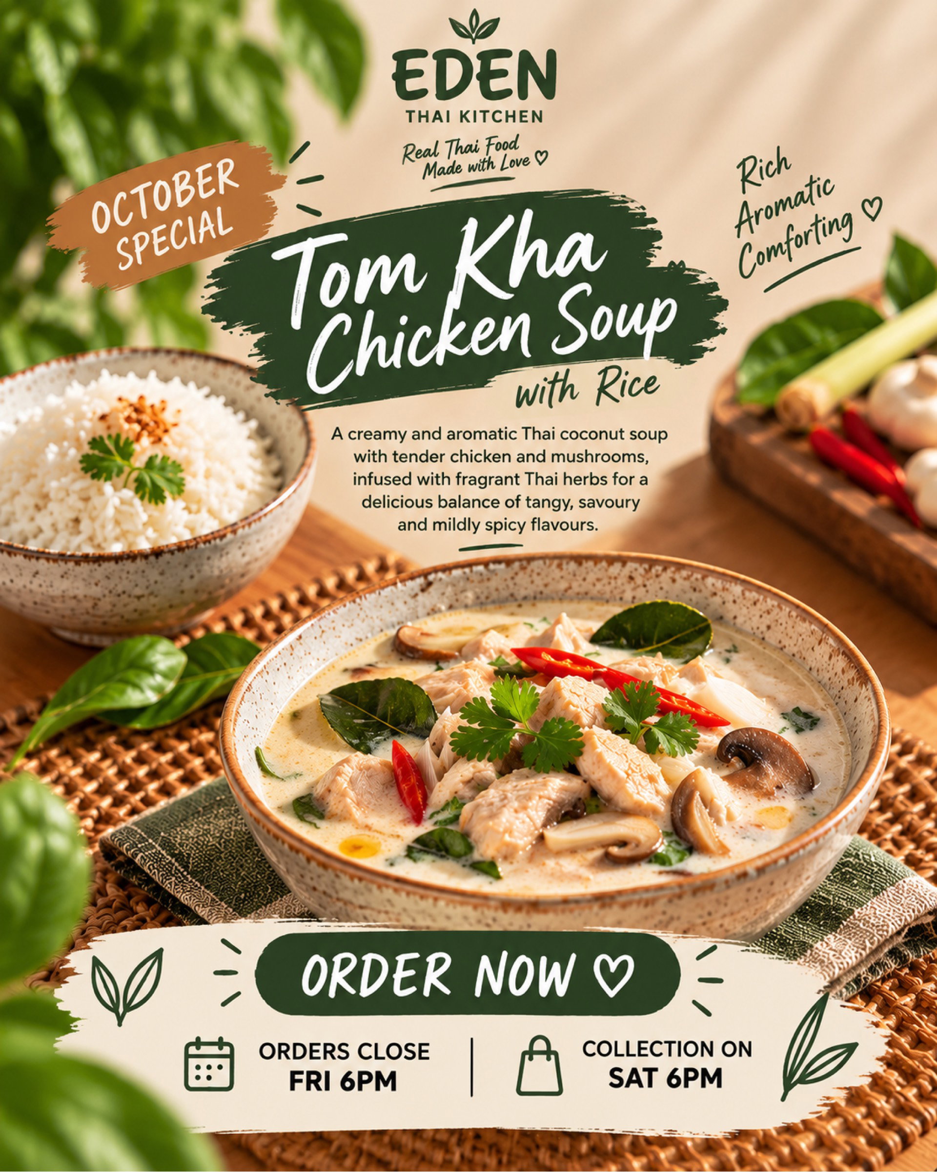Tom Kha chicken Soup with Rice