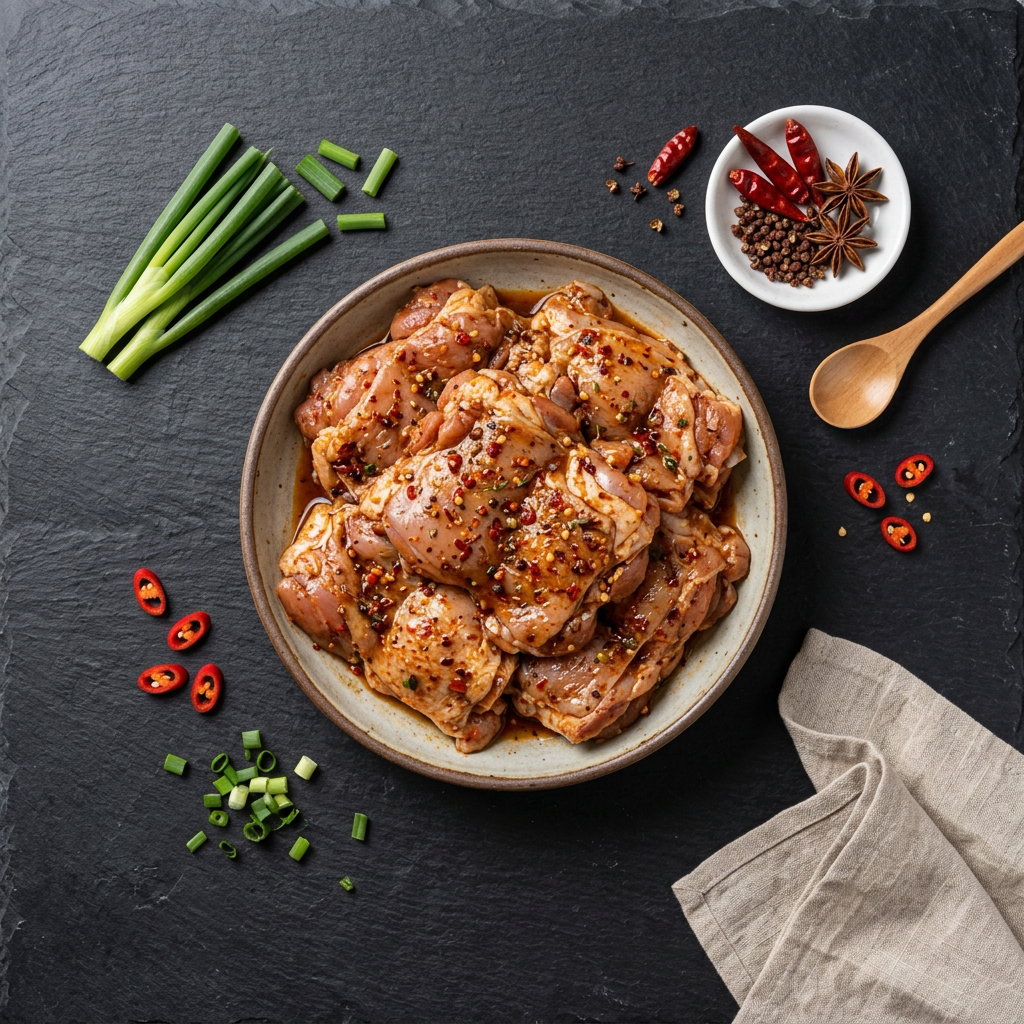 PRE-ORDER (1KG) OF Spicy Chicken Thig (Hot Pot) 香辣鸡腿肉（涮煮）_1