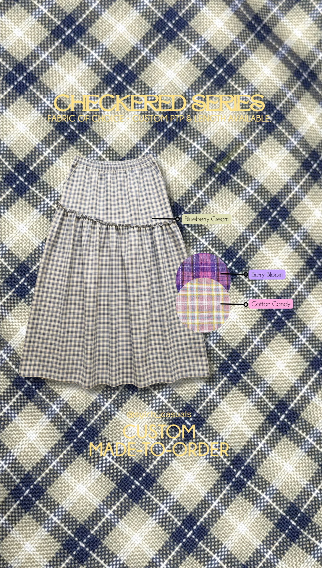 Checkered Maxi Skirt - Code 015