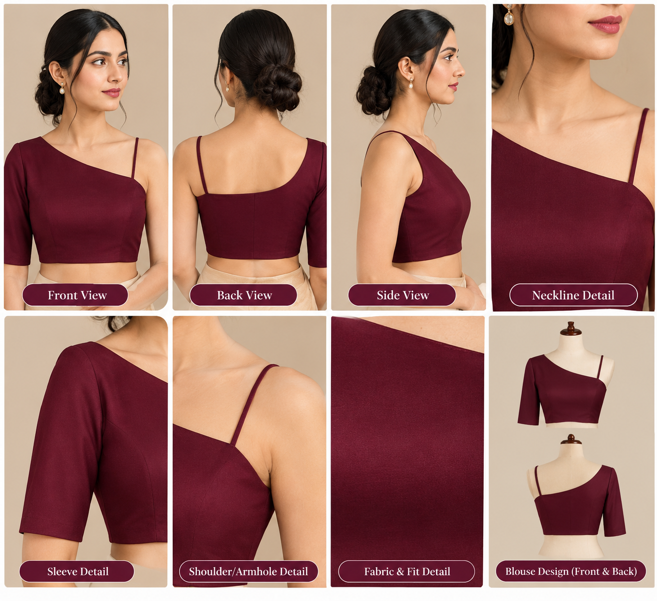 One-Shoulder Design Blouse