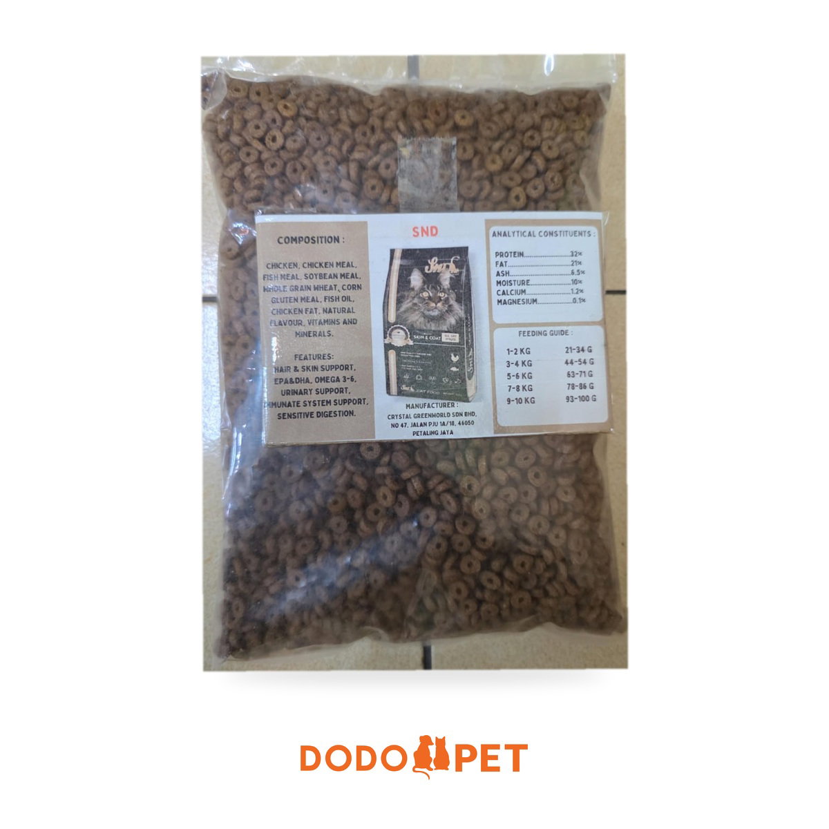 SND Skin & Coat Cat Food (Repack) β Omega 3-6, EPA & DHA