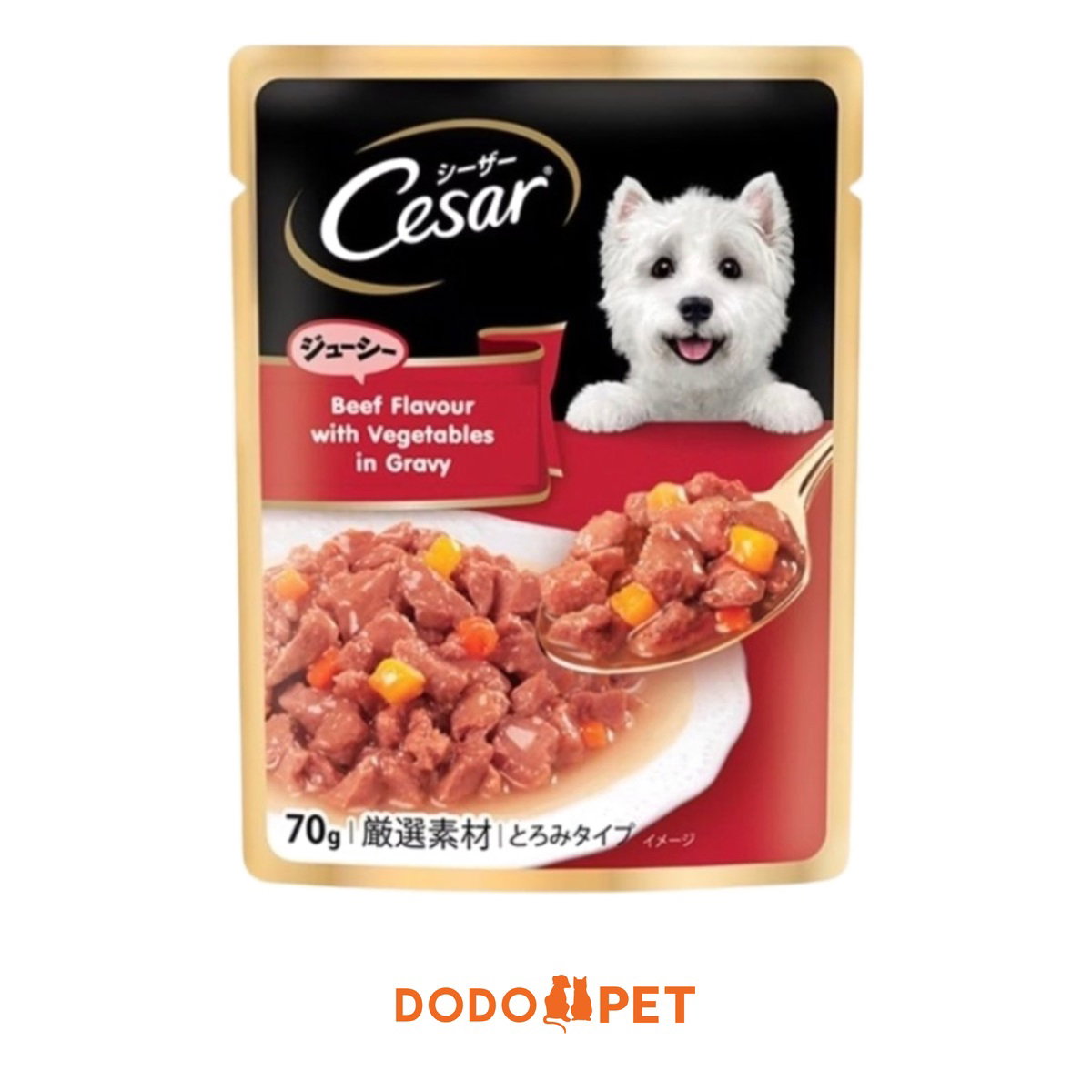 Cesar Wet Dog Food Pouch 70g – Gravy & Jelly Range (4 Flavours)_1