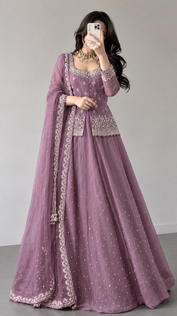 Mauve Royale Half Sare