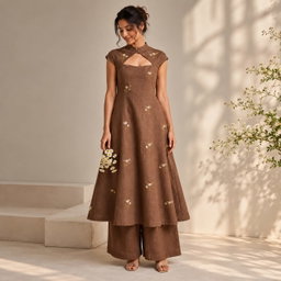 Dress with a high collar