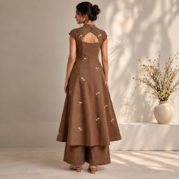 Dress with a high collar