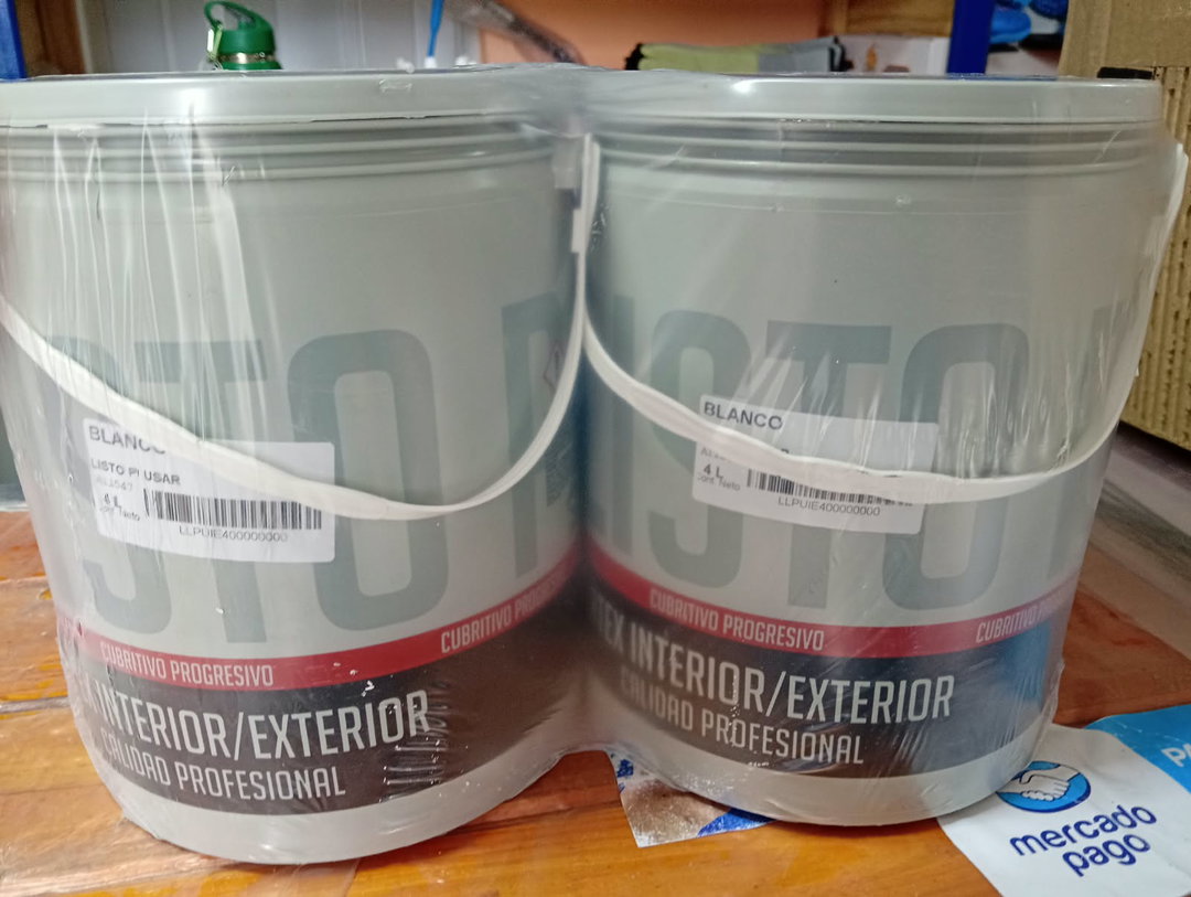 PINTURA LATEX BLANCO INTERIOR - EXTERIOR  POR 4 L SAN AGUSTIN