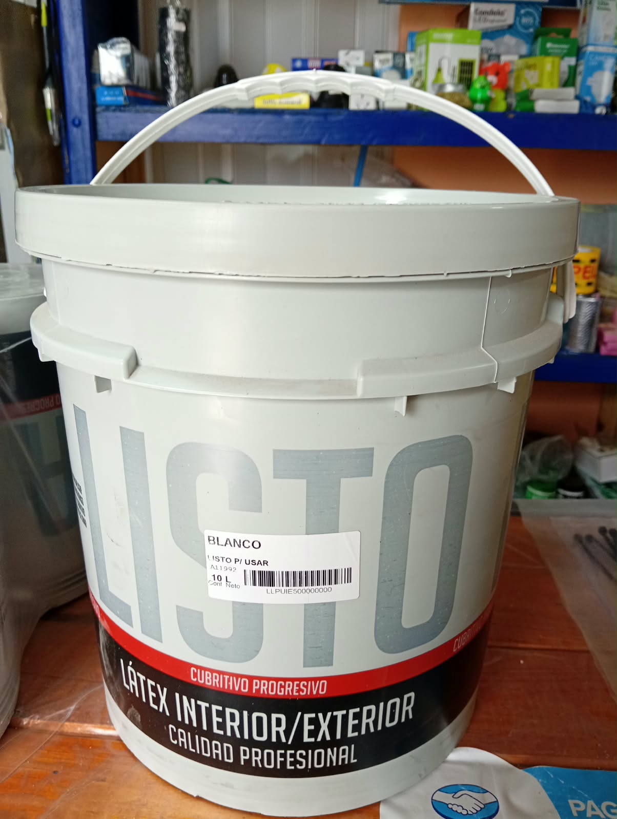 PINTURA LATEX BLANCO INTERIOR - EXTERIOR  POR 10 L SAN AGUSTIN_0