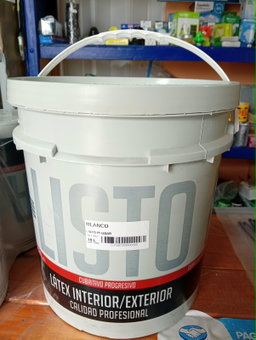 PINTURA LATEX BLANCO INTERIOR - EXTERIOR  POR 10 L SAN AGUSTIN