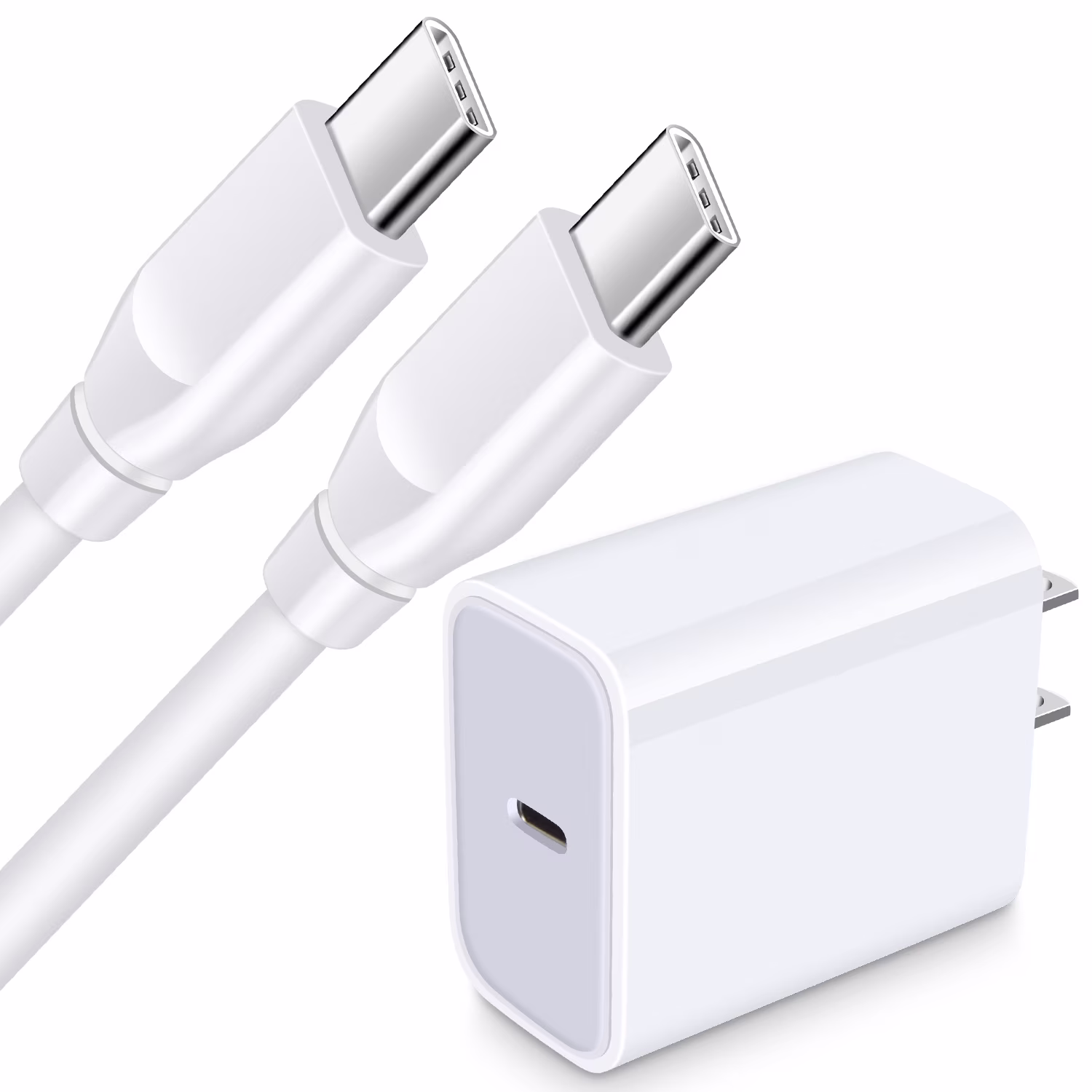 USB C Block,ABCPOW 20W PD Type C Wall Charger Block USB Charger Adapter Plug USB C Brick Power Delivery Android Fast Charger Block Phone Charger with Usbc Charging Cable 6ft_0
