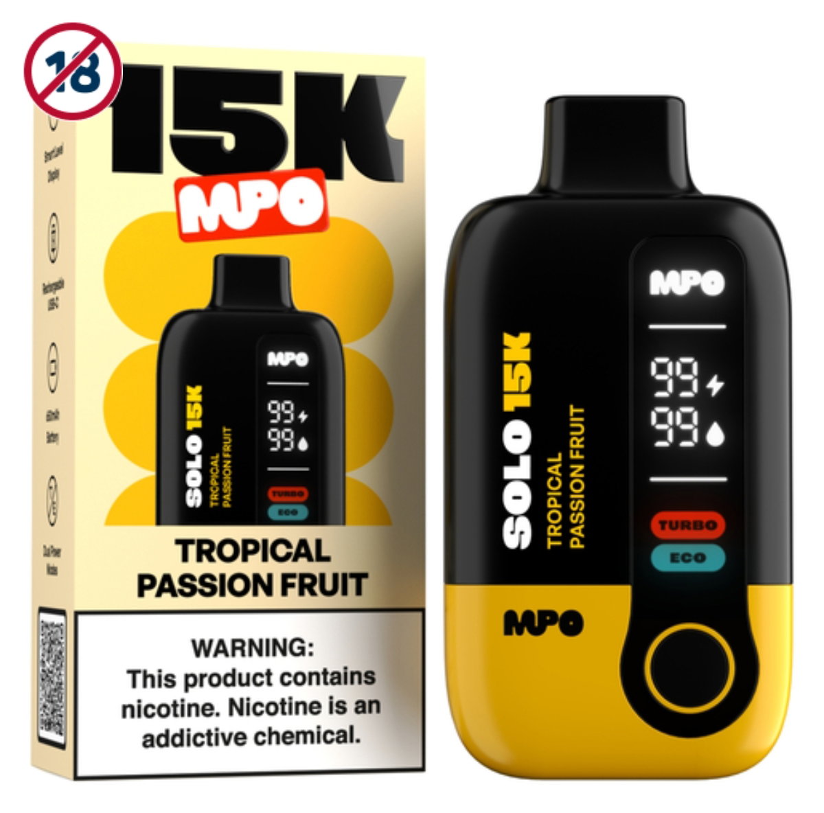 MPO Solo Tropical Passion Fruit 15000 Puffs 35mg Disposable Vape