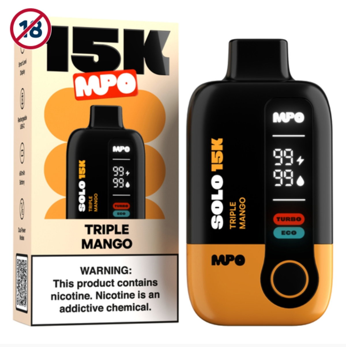 MPO Solo Triple Mango 15000 Puffs 35mg Disposable Vape